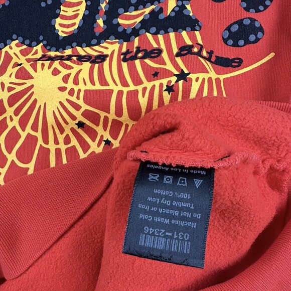 Sp5der P*NK V2 Hoodie Sweatshirt Red | Spider Worldwide - Picture 4 of 4